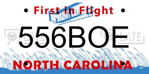 556BOE North Carolina License Plate
