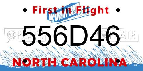 556D46 North Carolina License Plate