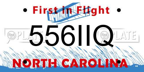 556IIQ North Carolina License Plate
