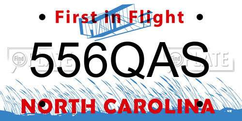 556QAS North Carolina License Plate