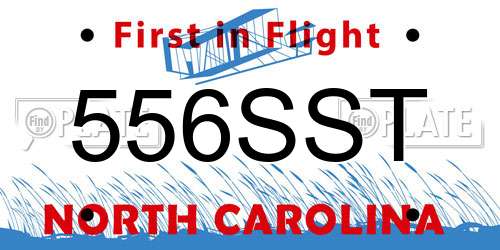 556SST North Carolina License Plate