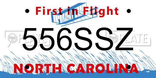 556SSZ North Carolina License Plate