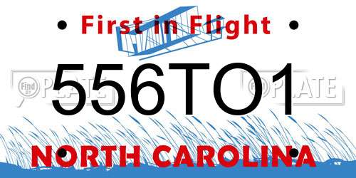 556TO1 North Carolina License Plate