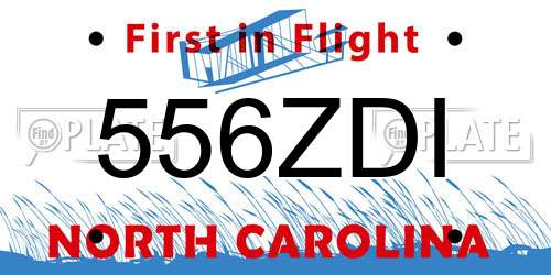 556ZDI North Carolina License Plate