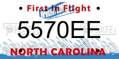 5570EE North Carolina License Plate