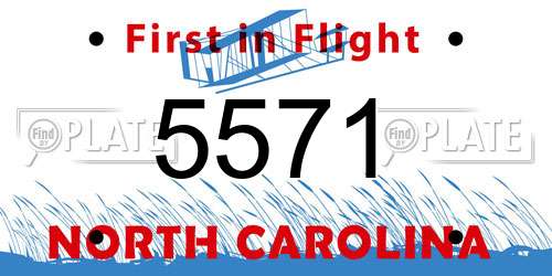 5571 North Carolina License Plate