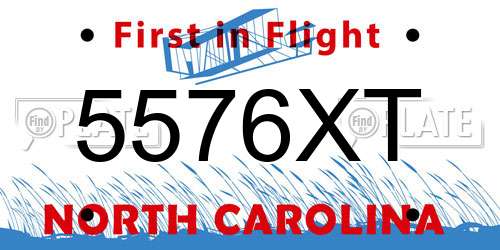 5576XT North Carolina License Plate