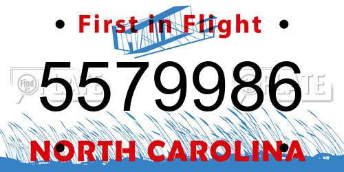 5579986 North Carolina License Plate