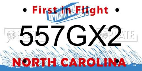 557GX2 North Carolina License Plate