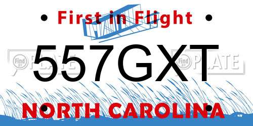 557GXT North Carolina License Plate