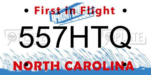 557HTQ North Carolina License Plate