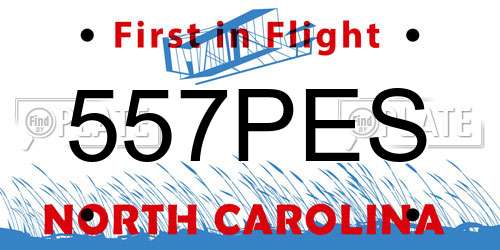 557PES North Carolina License Plate