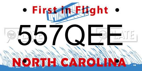 557QEE North Carolina License Plate