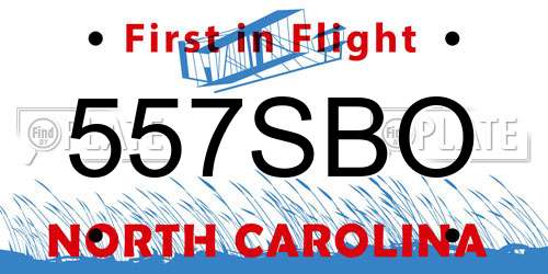 557SBO North Carolina License Plate