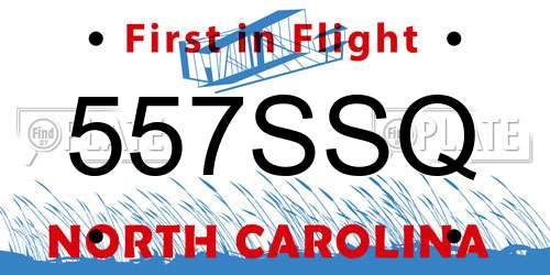 557SSQ North Carolina License Plate