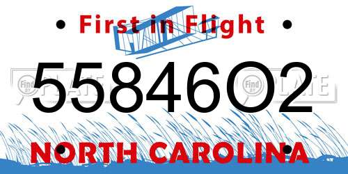 55846O2 North Carolina License Plate