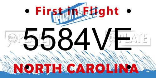 5584VE North Carolina License Plate
