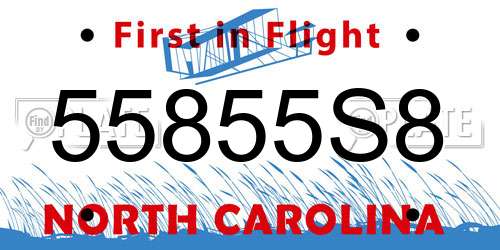 55855S8 North Carolina License Plate