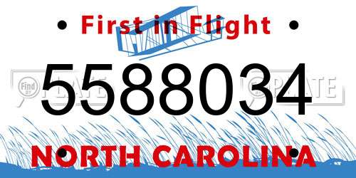 5588034 North Carolina License Plate