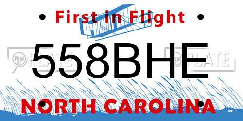558BHE North Carolina License Plate