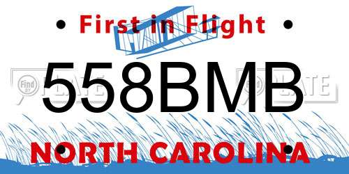 558BMB North Carolina License Plate