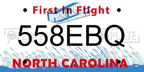 558EBQ North Carolina License Plate
