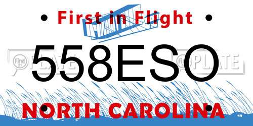 558ESO North Carolina License Plate