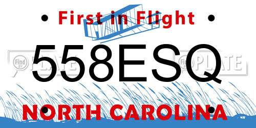 558ESQ North Carolina License Plate