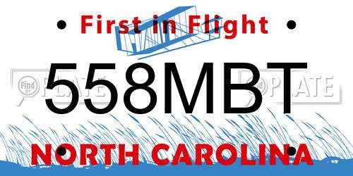 558MBT North Carolina License Plate