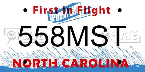 558MST North Carolina License Plate