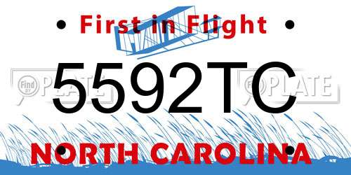 5592TC North Carolina License Plate