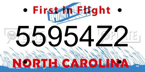 55954Z2 North Carolina License Plate