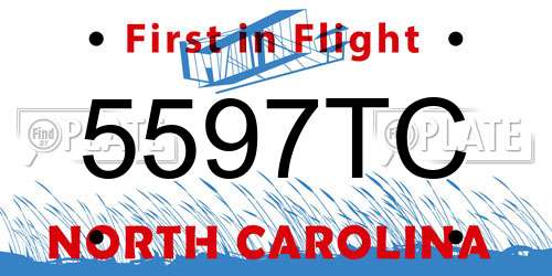 5597TC North Carolina License Plate