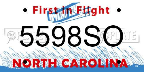 5598SO North Carolina License Plate