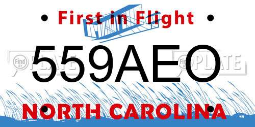 559AEO North Carolina License Plate