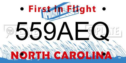 559AEQ North Carolina License Plate
