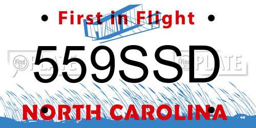 559SSD North Carolina License Plate