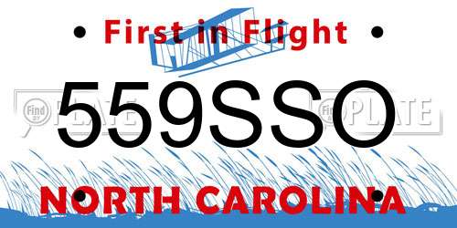 559SSO North Carolina License Plate
