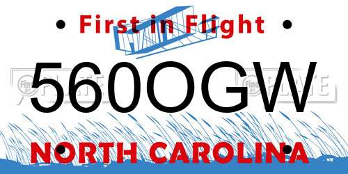 560OGW North Carolina License Plate