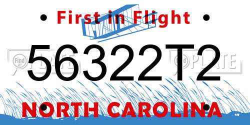 56322T2 North Carolina License Plate
