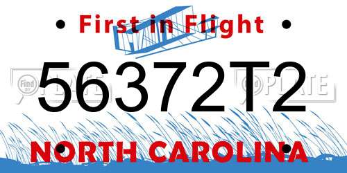 56372T2 North Carolina License Plate