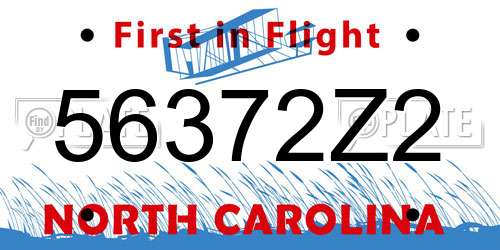 56372Z2 North Carolina License Plate