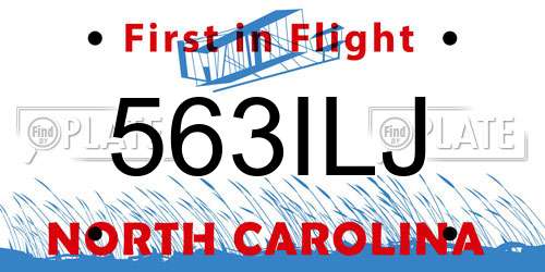 563ILJ North Carolina License Plate