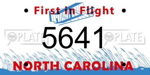 5641 North Carolina License Plate