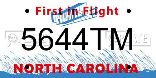 5644TM North Carolina License Plate