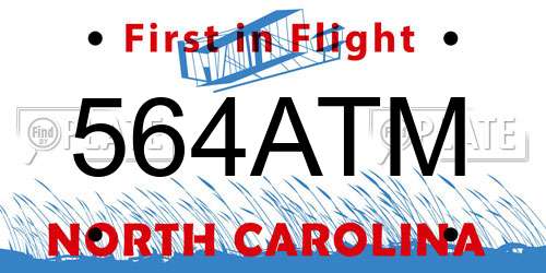 564ATM North Carolina License Plate