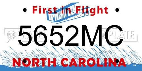 5652MC North Carolina License Plate