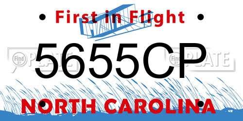 5655CP North Carolina License Plate