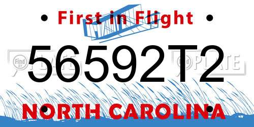 56592T2 North Carolina License Plate