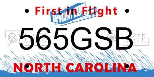 565GSB North Carolina License Plate